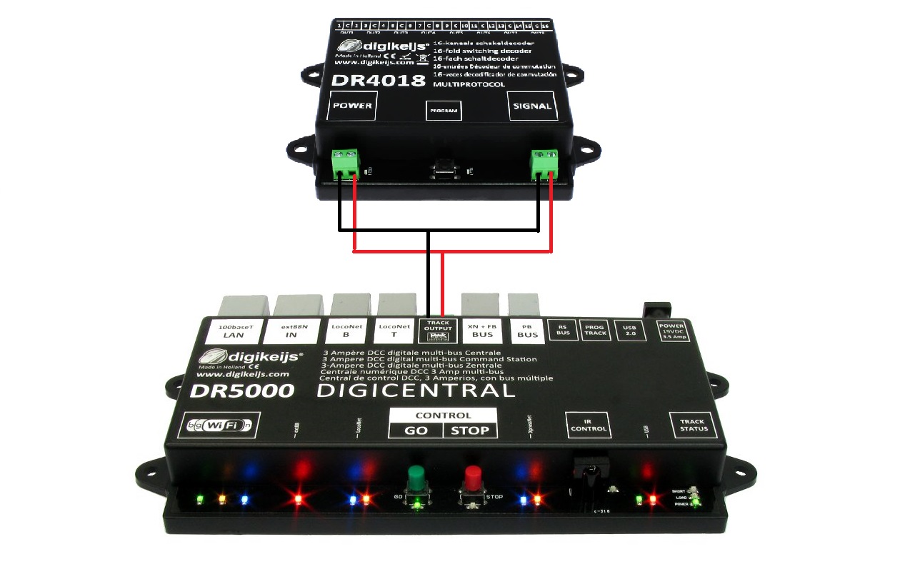 Programming Digikeijs DR4018 via DR5000 to switch MP1/MP5